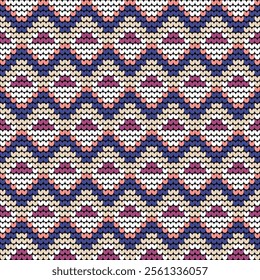 Seamless Knitted Pattern. Vector Illustration. 