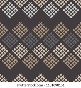 Seamless knitted pattern. A warm sweater. Print. Cloth design, wallpaper. Textile rapport.