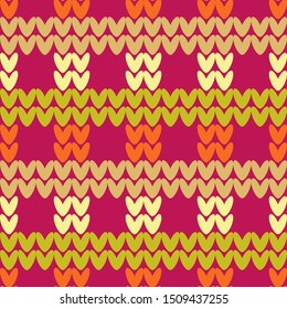 Seamless knitted pattern. A warm sweater. Knitted mosaic. Can be used for wallpaper, textile, invitation card, wrapping, web page background.