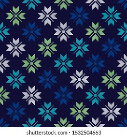 Seamless knitted pattern. A warm sweater. Vector illustration for web design or print.