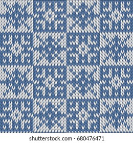 Seamless Knitted Pattern. Winter Holiday background.
