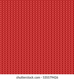 Seamless knitted pattern. Woolen cloth.Christmas Red Knitted Pattern