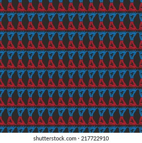 Seamless knitted patterns. Vector art.