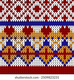 Seamless knitted patterns, wallpaper, illustrations 