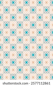 Seamless knitted Patterns.Heart Cross Stitch Embroidery seamless pattern on      background.Design for fashion texture,fabric,clothing,wrapping,print geometric ethnic 
