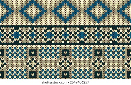 Seamless knitted Patterns.Heart Cross Stitch Embroidery seamless pattern on      background.Design for fashion texture,fabric,clothing,wrapping,print geometric ethnic 