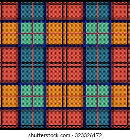Seamless Knitted Plaid Pattern