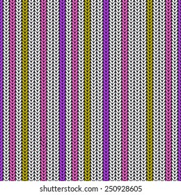 Seamless knitted striped multicolor pattern 