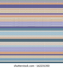 Seamless Knitted Striped Pattern. Vector Illustration.