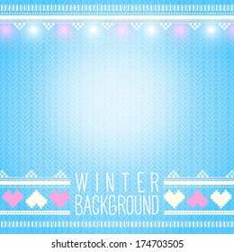 Seamless knitted winter background with holiday elements. Can be used for wallpaper, pattern fills, web page background and mobile interface template, surface textures.