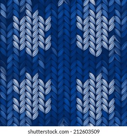 Seamless knitted winter pattern, vector illustration.