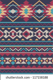 seamless Knitted wool pattern background in Fair Isle style