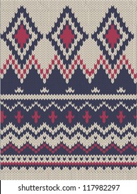 seamless Knitted wool pattern background in Fair Isle style