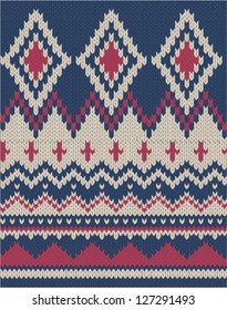 seamless Knitted wool pattern background in Fair Isle style