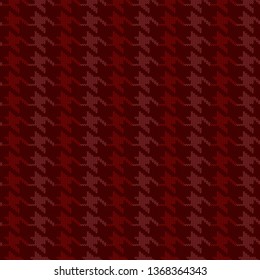 Seamless knitted woolen pattern Houndstooth. Hounds tooth check in burgundy tones