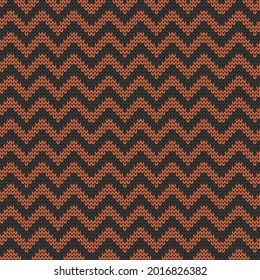 Seamless knitted zigzag pattern. Missoni design, vector illustration.