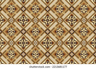 Seamless knitting embroidered pattern vector illustration with trendy color