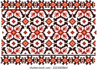 Seamless knitting embroidered pattern vector illustration with trendy color