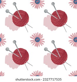 Seamless knitting, handmade, sewing patterns. Grate for textile, clothing, wrap paper 