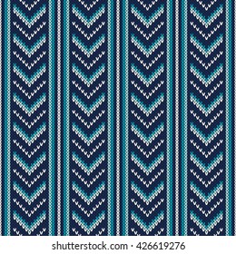 Seamless Knitting Pattern. Abstract Knitted Sweater Design