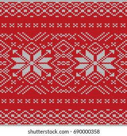 Seamless Knitting Pattern. Christmas Sweater Design. New Year greeting card. And also includes EPS 10 vector