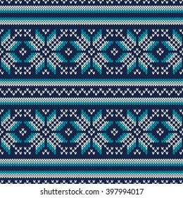Seamless Knitting Pattern. Fair Isle Style Sweater Design