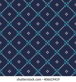Seamless Knitting Pattern. Fair Isle Style Knitted Sweater Design
