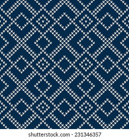 Seamless knitting pattern ornament for fabric design