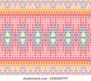 Seamless knitting pattern in vector with colorful patterns and colors.