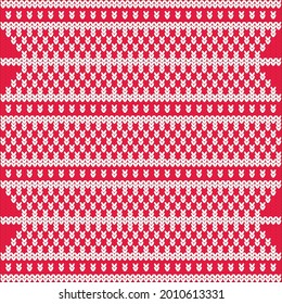 Seamless knitting pattern vector. Winter sweater design 