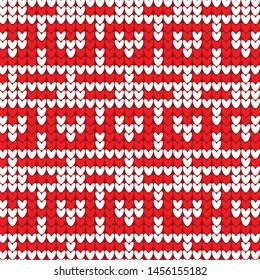 Seamless knitting pattern. Winter Holiday, Christmas sweater design. 