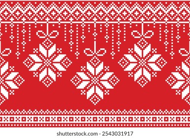 Seamless knitting pattern for winter holidays Christmas and New Year background
