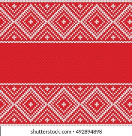 Seamless Knitting Pattern.Design Background with a Place for Text