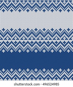 Seamless Knitting Pattern.Design Background with a Place for Text
