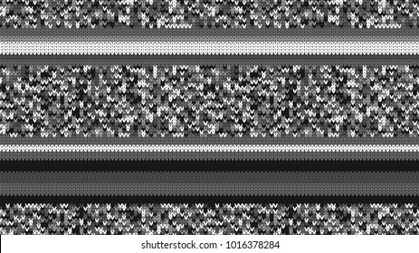 Seamless Knitting Texture. Striped Winter Sweater Holiday Design. Knit Background with Stripes and Empty Space for Text. Vector Illustration.
