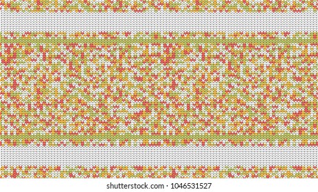 Seamless Knitting Texture. Striped Winter Sweater Holiday Design. Knit Background with Stripes and Empty Space for Text. Vector Illustration.
