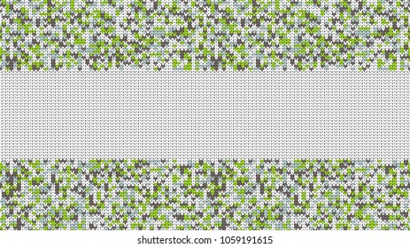 Seamless Knitting Texture. Striped Winter Sweater Holiday Design. Knit Background with Stripes and Empty Space for Text. Vector Illustration.

