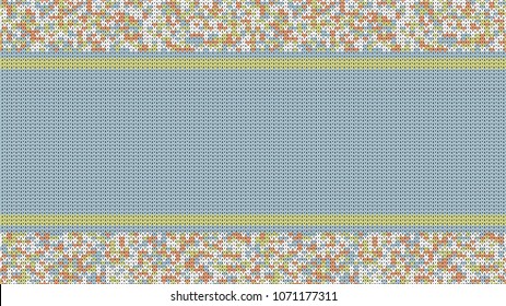 Seamless Knitting Texture. Striped Winter Sweater Holiday Design. Knit Background with Stripes and Empty Space for Text. Vector Illustration.
