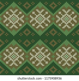 Seamless knitting vector ornament pattern