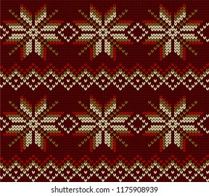 Seamless knitting vector ornament pattern