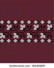 Seamless Knitting VECTOR PATTERN WITH FLOWERS