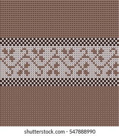Seamless Knitting VECTOR PATTERN WITH FLOWERS