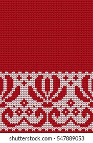 Seamless Knitting VECTOR PATTERN WITH FLOWERS