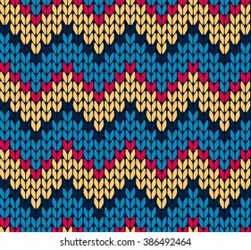 Seamless knitting zigzag pattern