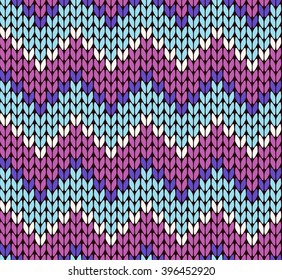 Seamless knitting zigzag pattern