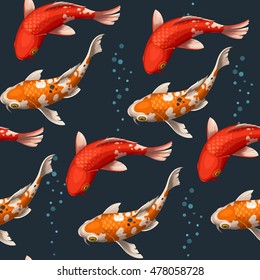 Seamless koi carps