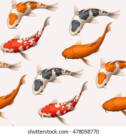 Seamless koi carps