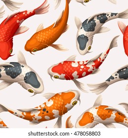 Seamless koi carps