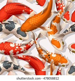 Seamless koi carps