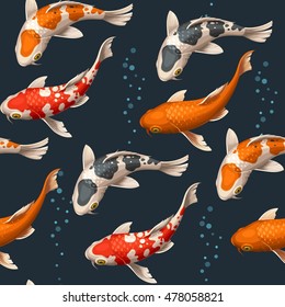 Seamless koi carps